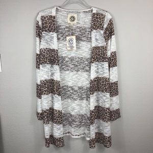Size S/M Lightweight Long Sleeve Leopard Cardigan